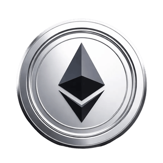 Ilustrasi koin kripto Ethereum ETH yang tampak melayang